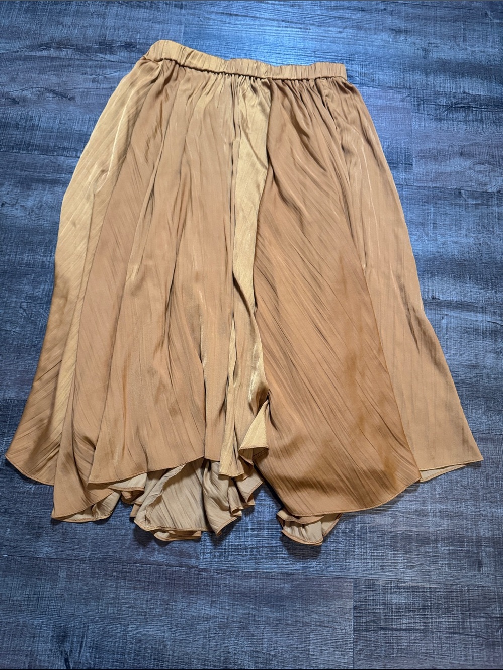 Anthropologie Pleated Midi Skirt in Light Brown